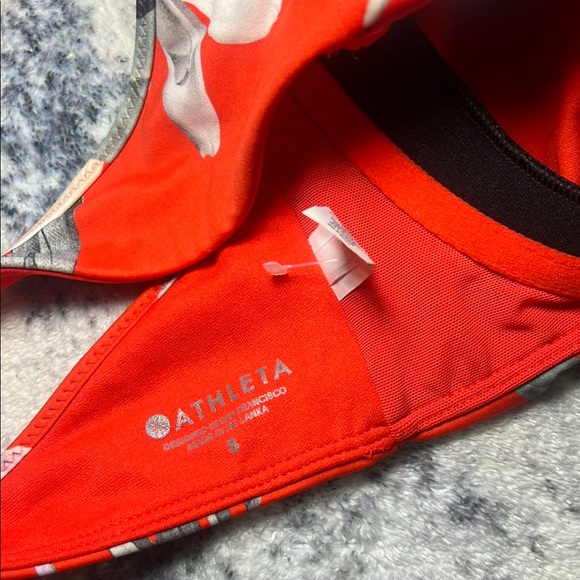 Athleta Red Floral Bikini Top - Picture 2 of 5